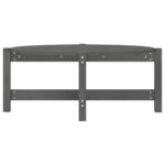 Table basse Gris 87x48x35 cm Bois massif de pin – Image 3