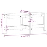 Table basse Gris 87x48x35 cm Bois massif de pin – Image 6