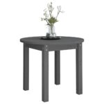 Table basse Gris Ø 55x45 cm Bois massif de pin – Image 2