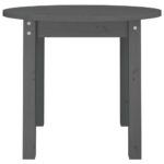 Table basse Gris Ø 55x45 cm Bois massif de pin – Image 3