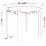 Table basse Gris Ø 55x45 cm Bois massif de pin – Image 6