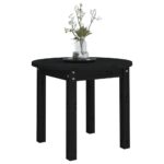 Table basse Noir Ø 55x45 cm Bois massif de pin – Image 2