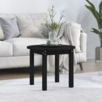 Table basse Noir Ø 55x45 cm Bois massif de pin