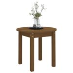 Table basse Marron miel Ø 45x40 cm Bois massif de pin – Image 2