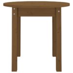 Table basse Marron miel Ø 45x40 cm Bois massif de pin – Image 3