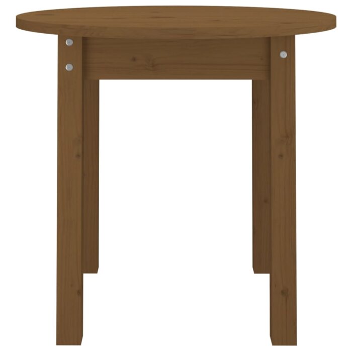 Table basse Marron miel Ø 45x40 cm Bois massif de pin – Image 3