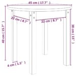 Table basse Marron miel Ø 45x40 cm Bois massif de pin – Image 6
