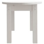 Table basse Blanc 80x40x35 cm Bois massif de pin – Image 5
