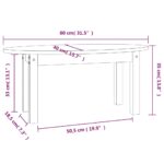 Table basse Blanc 80x40x35 cm Bois massif de pin – Image 7