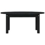 Table basse Noir 80x40x35 cm Bois massif de pin – Image 3