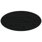Table basse Noir 80x40x35 cm Bois massif de pin – Image 4