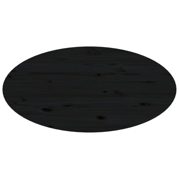 Table basse Noir 80x40x35 cm Bois massif de pin – Image 4