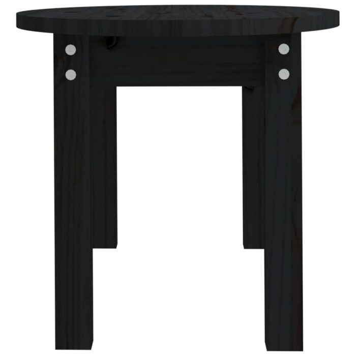 Table basse Noir 80x40x35 cm Bois massif de pin – Image 5