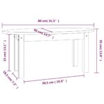 Table basse Noir 80x40x35 cm Bois massif de pin – Image 7