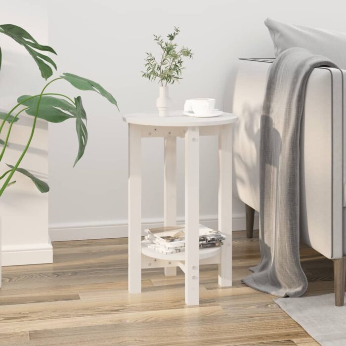 VXL8720287208556_m_en_hd_1.jpg Table basse Blanc Ø 40x60 cm Bois massif de pin – Image 1