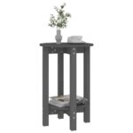 Table basse Gris Ø 40x60 cm Bois massif de pin – Image 2