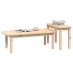 Ensemble de tables basses 2 pcs Bois massif de pin – Image 2