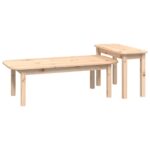 Ensemble de tables basses 2 pcs Bois massif de pin – Image 3