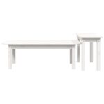 Ensemble de tables basses 2 pcs Blanc Bois massif de pin – Image 4