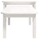 Ensemble de tables basses 2 pcs Blanc Bois massif de pin – Image 5