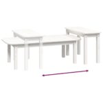 Ensemble de tables basses 2 pcs Blanc Bois massif de pin – Image 6