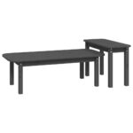 Ensemble de tables basses 2 pcs Gris Bois massif de pin – Image 3