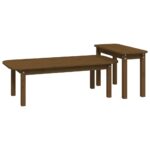 Ensemble de tables basses 2 pcs Marron miel Bois massif de pin – Image 3