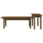 Ensemble de tables basses 2 pcs Marron miel Bois massif de pin – Image 4