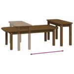 Ensemble de tables basses 2 pcs Marron miel Bois massif de pin – Image 6