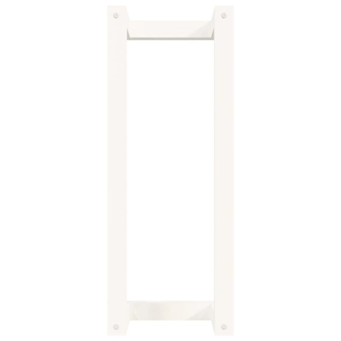 Porte-serviette Blanc 23x18x60 cm Bois de pin massif – Image 3