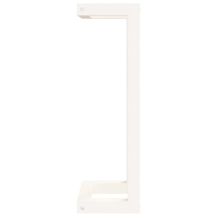 Porte-serviette Blanc 23x18x60 cm Bois de pin massif – Image 4