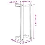 Porte-serviette Blanc 23x18x60 cm Bois de pin massif – Image 6