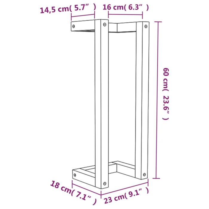 Porte-serviette Blanc 23x18x60 cm Bois de pin massif – Image 6