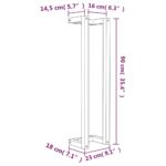 Porte-serviette Blanc 23x18x90 cm Bois de pin massif – Image 6