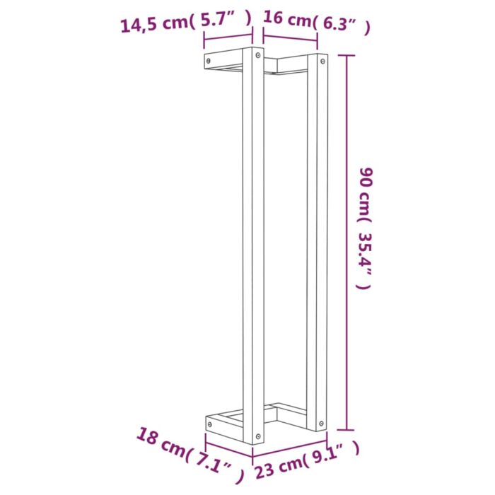 Porte-serviette Blanc 23x18x90 cm Bois de pin massif – Image 6