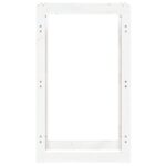 Support pour bois de chauffage Blanc 60x25x100 cm Bois de pin – Image 3