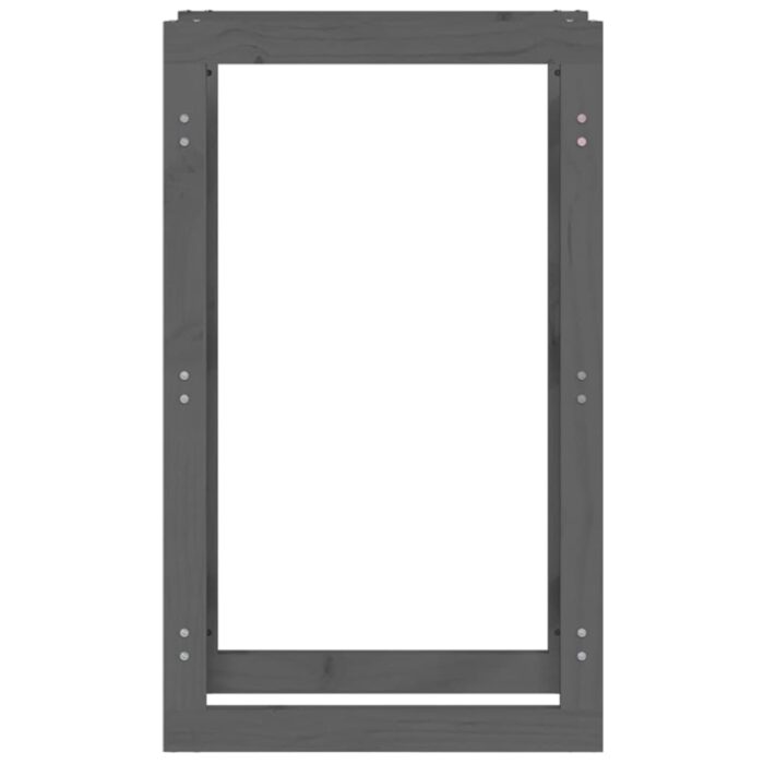 Support pour bois de chauffage Gris 60x25x100 cm Bois de pin – Image 3