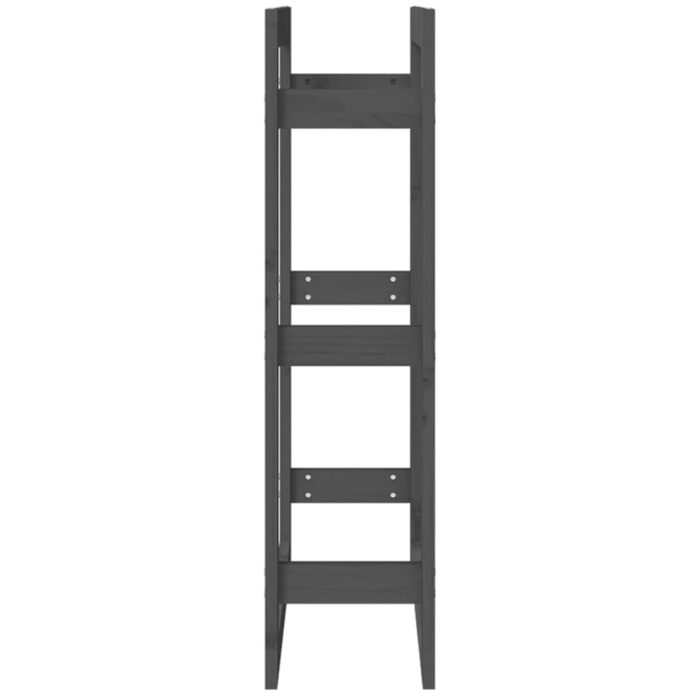 Support pour bois de chauffage Gris 60x25x100 cm Bois de pin – Image 4