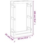 Support pour bois de chauffage Gris 60x25x100 cm Bois de pin – Image 6