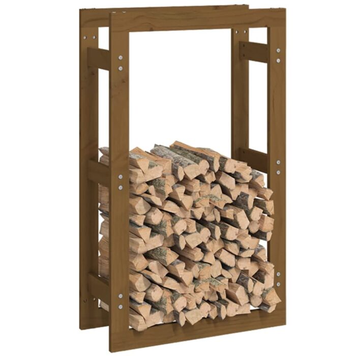 Support de bois de chauffage Marron miel 60x25x100 cm Bois pin – Image 2