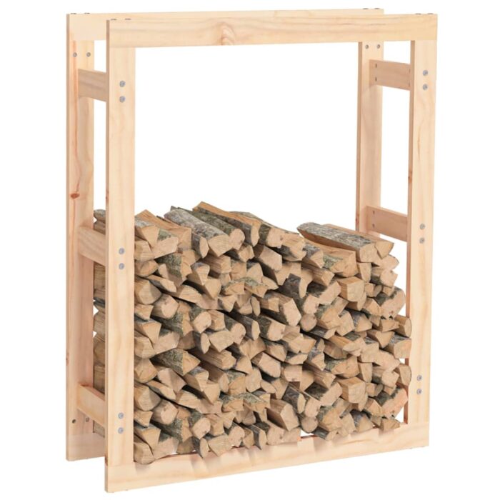 Support pour bois de chauffage 80x25x100 cm Bois de pin massif – Image 2
