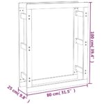 Support pour bois de chauffage Gris 80x25x100 cm Bois de pin – Image 6