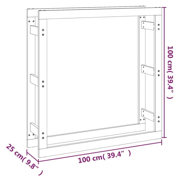 Support pour bois de chauffage 100x25x100 cm Bois de pin – Image 6