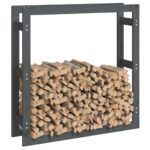Support pour bois de chauffage Gris 100x25x100 cm Bois de pin – Image 2