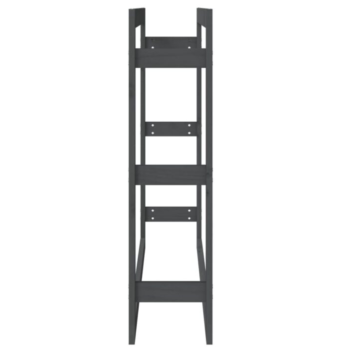 Support pour bois de chauffage Gris 100x25x100 cm Bois de pin – Image 4