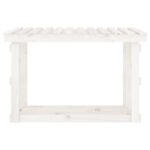 Support pour bois de chauffage Blanc 108x64,5x77 cm Bois de pin – Image 3