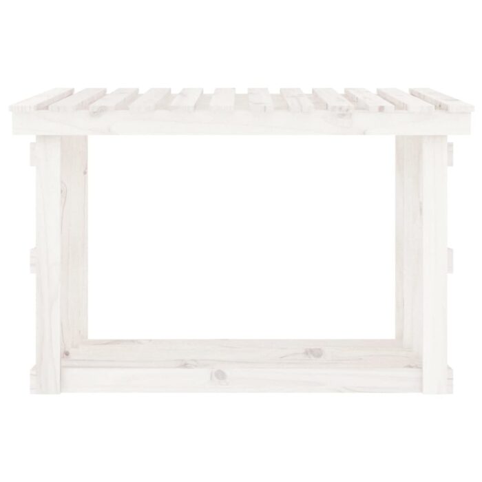 Support pour bois de chauffage Blanc 108x64,5x77 cm Bois de pin – Image 3