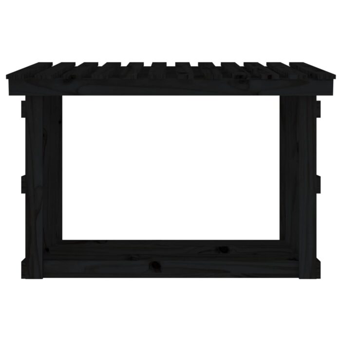 Support pour bois de chauffage Noir 108x64,5x77 cm Bois de pin – Image 3
