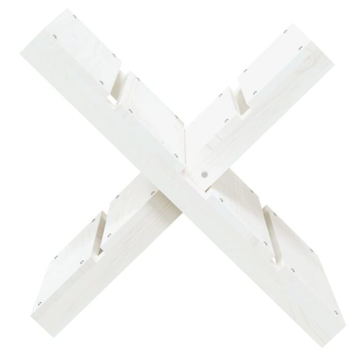 Porte-bûches Blanc 47x39,5x48 cm Bois massif de pin – Image 3