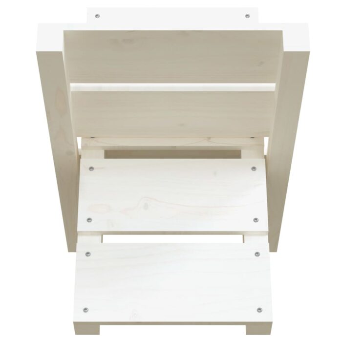 Porte-bûches Blanc 47x39,5x48 cm Bois massif de pin – Image 4